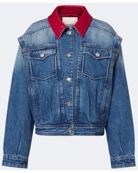 Isabel Marant - Devyn Leather-Trimmed Denim Jacket - Lyst