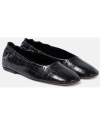 Dries Van Noten - Croc-Effect Leather Ballet Flats - Lyst
