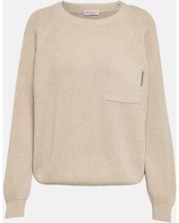 Brunello Cucinelli - Ribbed-knit Cotton Sweater - Lyst