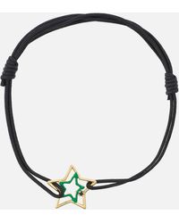 Aliita - Estrella 9kt Gold Cord Bracelet With Enamel And Sapphire - Lyst