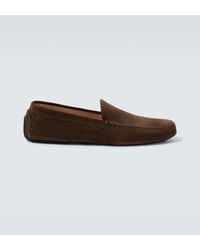 The Row - New Lucca Suede Slip-On Shoes - Lyst