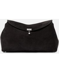 TOTEME - Clutch T-Lock Small Aus Veloursleder - Lyst
