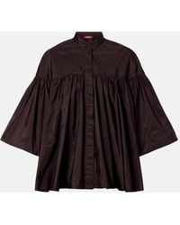 Max Mara - Gathered Taffeta Shirt - Lyst