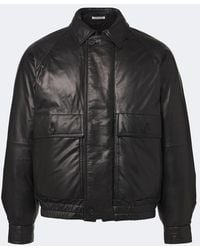 AURALEE - Leather Down Jacket - Lyst