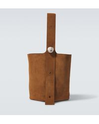 Loewe - Bucket Bag Pebble Large Aus Veloursleder - Lyst