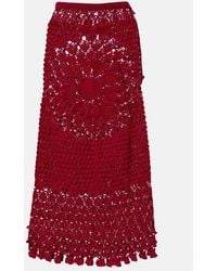Rabanne - Embellished Crochet Cotton Midi Skirt - Lyst