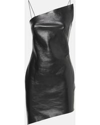 Givenchy - Vestido Corto Asimetrico De Piel - Lyst