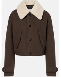 Ami Paris - Shearling-Trimmed Virgin Wool Jacket - Lyst