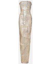 Rick Owens - Coated Denim Bustier Gown - Lyst