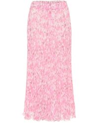 Ganni Floral Georgette Midi Skirt - Pink