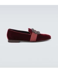 Manolo Blahnik - Carlton Embellished Velvet Loafers - Lyst