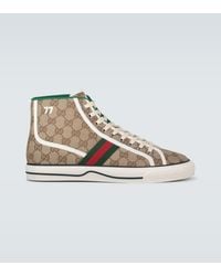 Gucci Tennis 1977 High-top Gg-canvas Sneakers - Natural