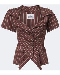 Vivienne Westwood - Monday Striped Peplum Cotton Top - Lyst