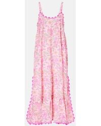 Juliet Dunn - Floral Printed Cotton Maxi Dress - Lyst