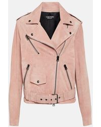 Tom Ford - Giacca biker in suede - Lyst