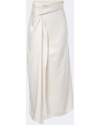 Rohe - Gathered Satin Midi Skirt - Lyst