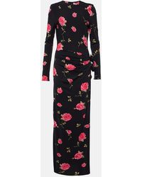 Magda Butrym - Floral-Applique Gathered Maxi Dress - Lyst