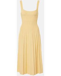 STAUD - Ellison Pleated Midi Dress - Lyst