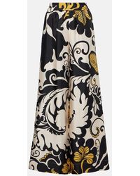 La DoubleJ - Pantalones Palazzo De Sarga De Seda - Lyst