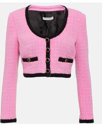 Alessandra Rich - .cropped Wool-blend Boucle Jacket - Lyst