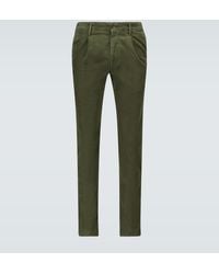 Incotex Corduroy Pleated Trousers - Green