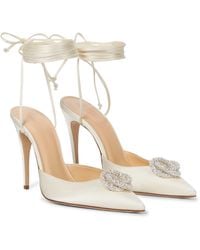 Magda Butrym Crystal-embellished Satin Court Shoes - White