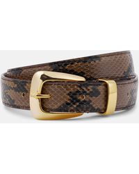 Khaite - Benny Snake-effect Leather Belt - Lyst