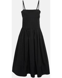Proenza Schouler - Pleated Cotton-Blend Poplin Midi Dress - Lyst