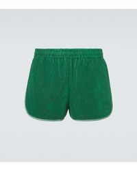 Versace - Logo Cotton Terry Shorts - Lyst