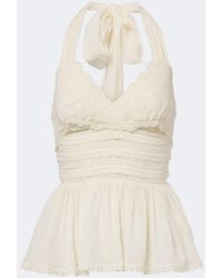 Zimmermann - Fairlight Lace-Trimmed Halterneck Top - Lyst