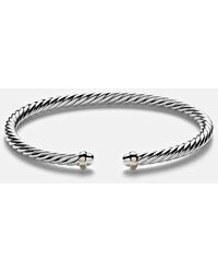David Yurman - Cable Flex Sterling And 14Kt Cuff Bracelet - Lyst