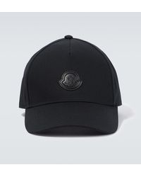 Moncler - Cappello da baseball in cotone con logo - Lyst