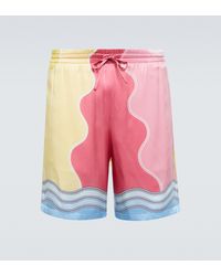 CASABLANCA Bedruckte Shorts aus Seide - Mehrfarbig