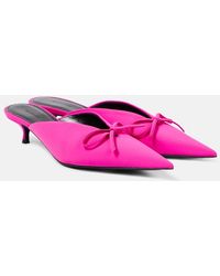 Balenciaga - Knife Bow Leather-trimmed Pumps - Lyst