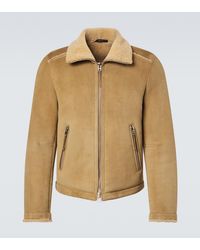 Tom Ford - Shearling-Trimmed Leather Jacket - Lyst