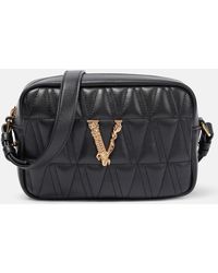 Versace - Bolso cruzado Virtus acolchado de piel - Lyst