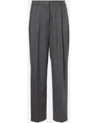 TOTEME - Low-Rise Wool-Blend Flannel Straight Pants - Lyst
