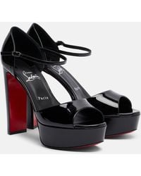 Christian Louboutin - Sandaloo Patent Leather Platform Sandals - Lyst