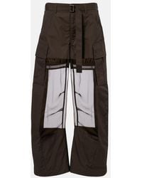 Sacai - Paneled Cotton Cargo Pants - Lyst