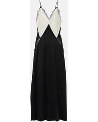 Victoria Beckham - Lace-Trimmed Crepe Satin Slip Dress - Lyst