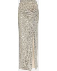 Self-Portrait - Sequined High-rise Maxi Skirt - Lyst