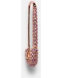 Anita Ko - Safety Pin 18Kt Rose Single Earring With Sapphires - Lyst