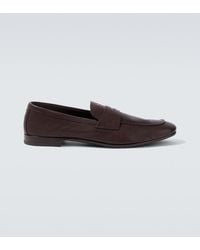 Prada - Logo Leather Penny Loafers - Lyst