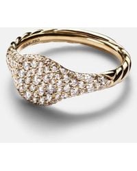 David Yurman - Petite Pave 18Kt Pinky Ring With Diamonds - Lyst