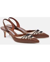 Manolo Blahnik - Slingback-Pumps Maretsli 50 Aus Leder - Lyst