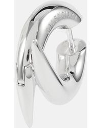 Balenciaga - Force Horn Xs Sterling Silver Hoop Earrings - Lyst