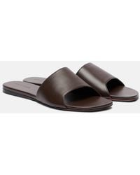AMINA MUADDI - Bianca Leather Slides - Lyst