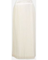 Loro Piana - Janel Pleated Silk Midi Skirt - Lyst