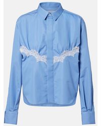 Sacai - Lace-Trimmed Striped Cotton-Blend Poplin Shirt - Lyst