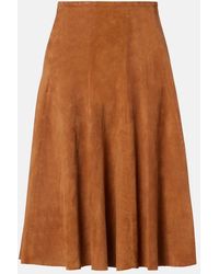 Stouls - Sabrina Suede Midi Skirt - Lyst